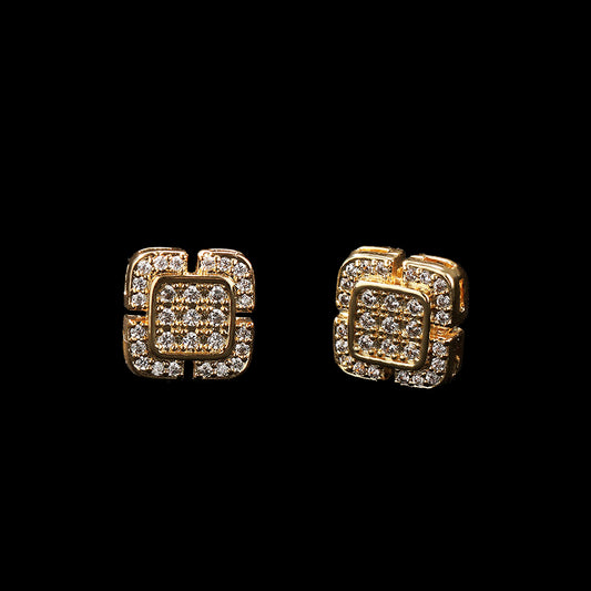 Iced Micropaved CZ Square Stud Earrings