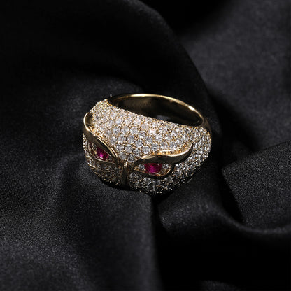 Iced Out Full CZ Owl Ring