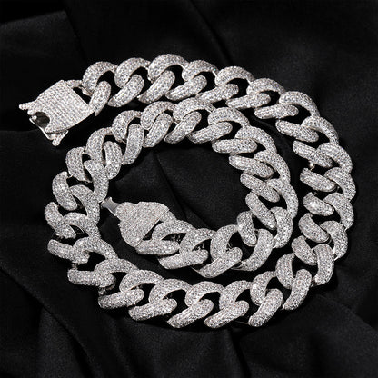 Iced Out Four-Row Densely Set CZ 20mm Cuban Link Chain