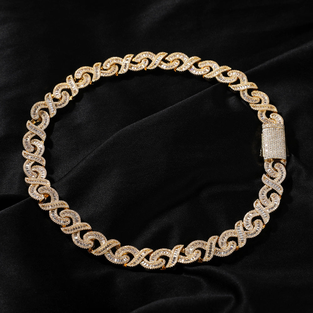 Iced Out Full CZ Infinite Geometric Pattern 15mm Cuban Link Chain