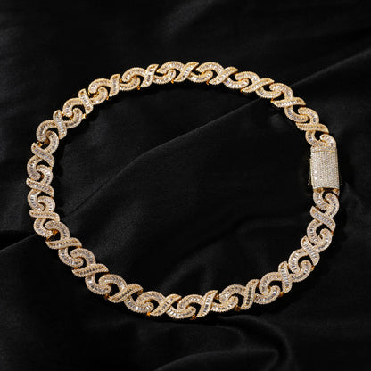 Iced Out Full CZ Infinite Geometric Pattern 15mm Cuban Link Chain