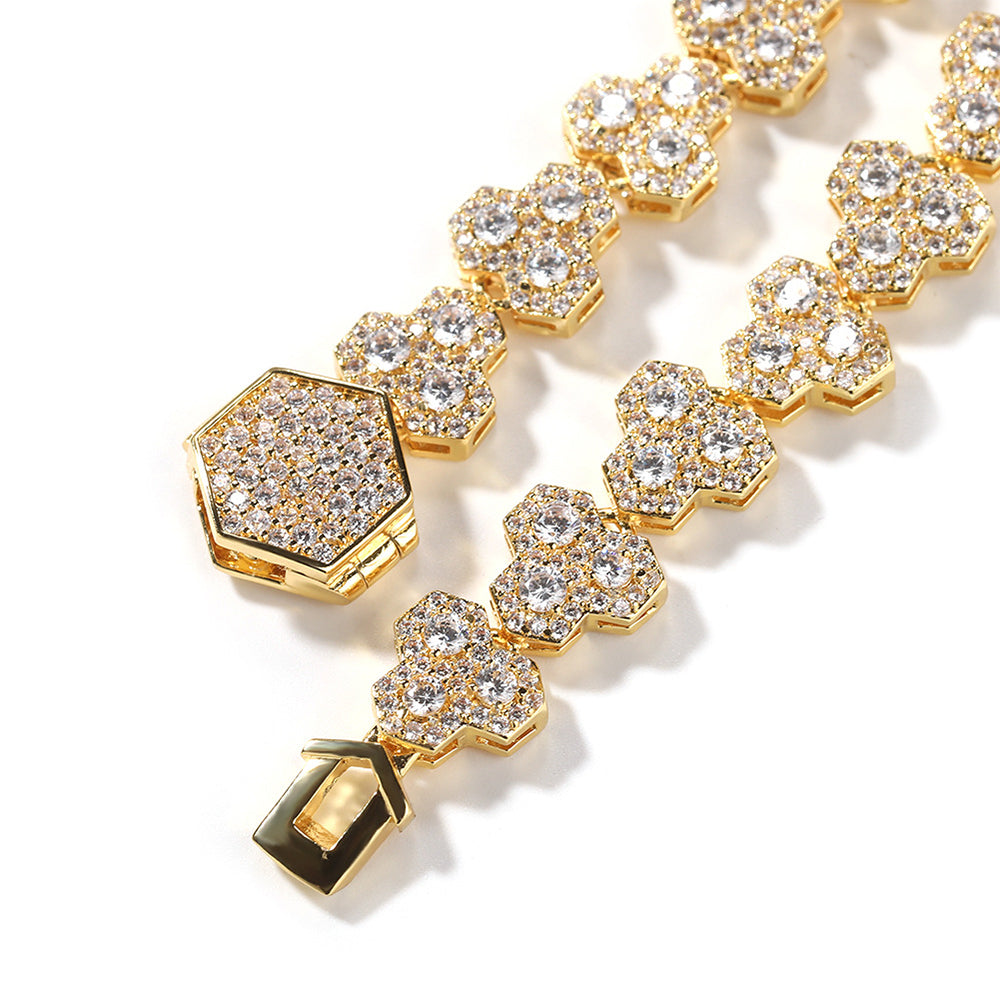 Iced Out Full CZ 10mm Honeycomb Tennis Chain