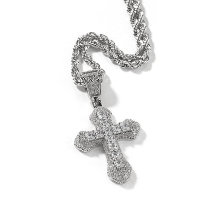 Iced Out Full CZ Versatile Cross Pendant Necklace