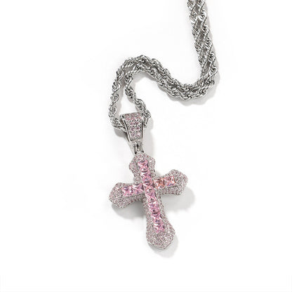 Iced Out Full CZ Versatile Cross Pendant Necklace