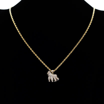 Iced Out Full CZ King Kong Pendant Necklace